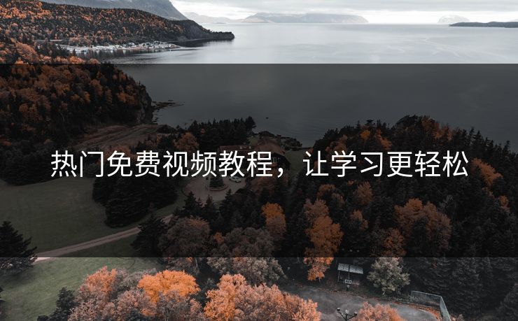 热门免费视频教程，让学习更轻松