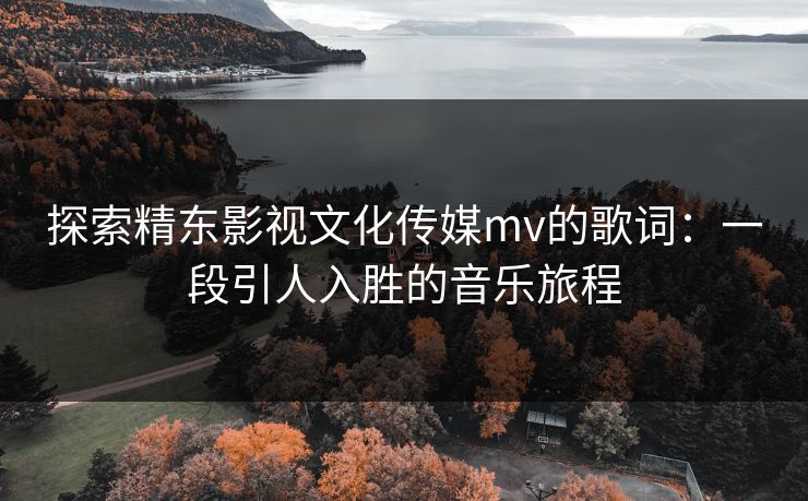 探索精东影视文化传媒mv的歌词：一段引人入胜的音乐旅程