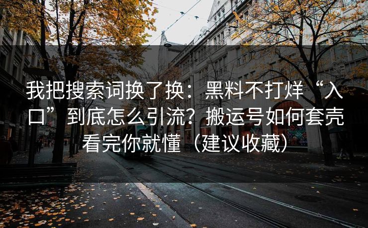 我把搜索词换了换:黑料不打烊“入口”到底怎么引流?搬运号如何套壳看完你就懂(建议收藏)